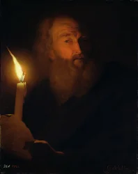 Homme à la chandelle (effet de lumière artificielle)